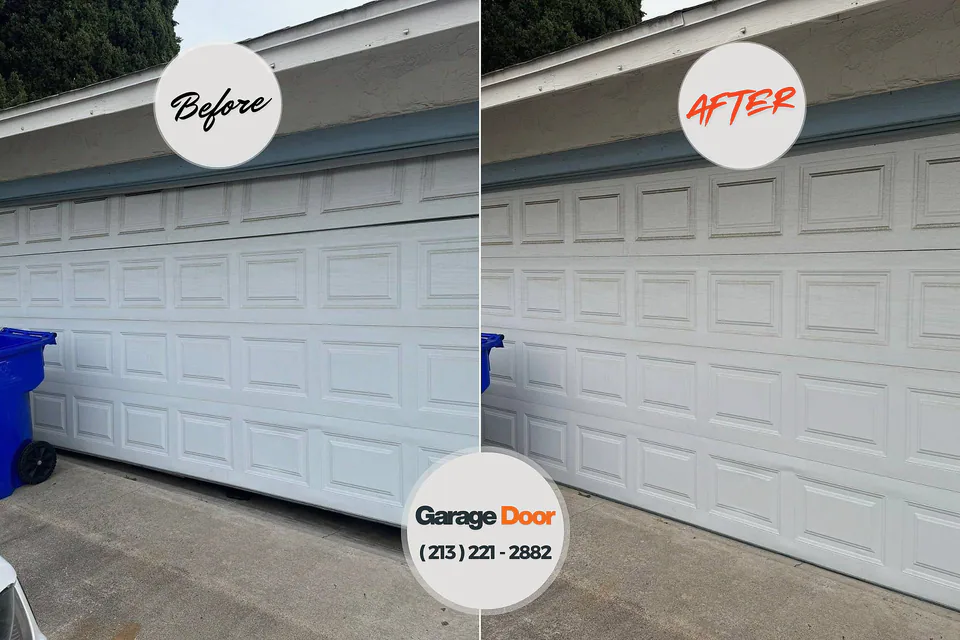 Before and after: garage door repair Alafaya, FL